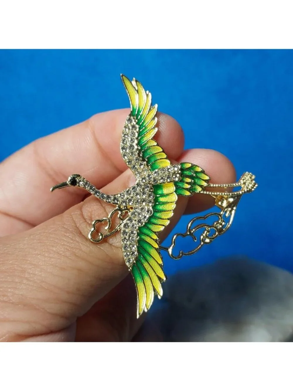 Green Yellow Bird Brooch